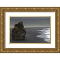 thumbnail image 1 of Young, Bill 14x11 Gold Ornate Wood Framed with Double Matting Museum Art Print Titled - Iceland, Vik black sand beach on rainy day, 1 of 4