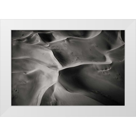 Young, Bill 14x11 White Modern Wood Framed Museum Art Print Titled - Namibia, Namib-Naukluft NP Aerial of sand dunes