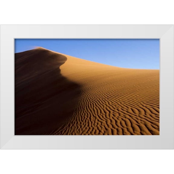 Young, Bill 14x11 White Modern Wood Framed Museum Art Print Titled - Namibia, Namib-Naukluft NP Blowing sand on dune