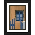 thumbnail image 1 of Young, Bill 17x24 Black Ornate Wood Framed with Double Matting Museum Art Print Titled - Greece, Santorini Open blue gate and window, 1 of 4