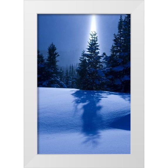 Young, Bill 17x24 White Modern Wood Framed Museum Art Print Titled - Canada, BC, Smithers Winter snow landscape