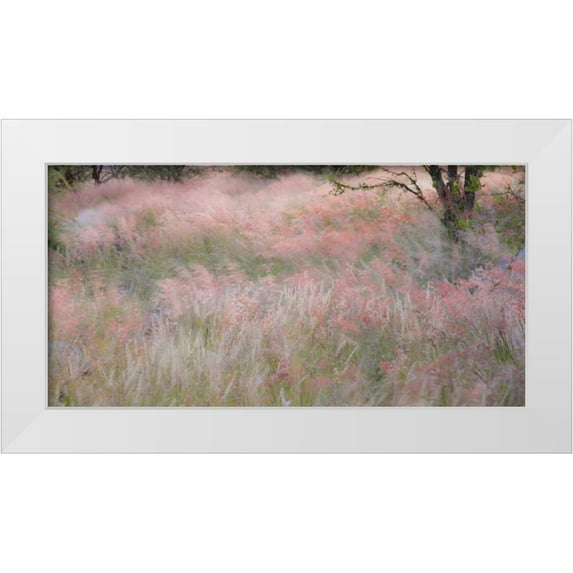 Young, Bill 18x11 White Modern Wood Framed Museum Art Print Titled - Namibia, Etosha NP Grasses moving in the wind
