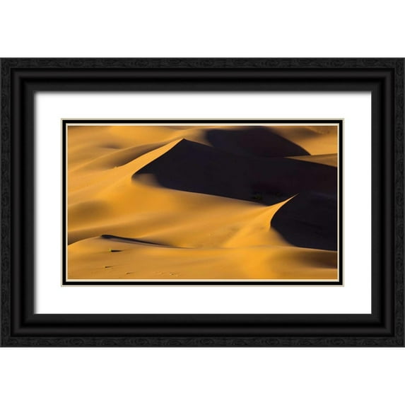Young, Bill 18x12 Black Ornate Wood Framed with Double Matting Museum Art Print Titled - Namibia, Namib-Naukluft NP Abstract of sand dune
