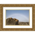 thumbnail image 1 of Young, Bill 18x13 Gold Ornate Wood Framed with Double Matting Museum Art Print Titled - South Boulderbaai Rock resembles Human head, 1 of 4