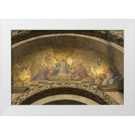 Young, Bill 18x13 White Modern Wood Framed Museum Art Print Titled - Italy, Venice, St Marks Basilica Door detail