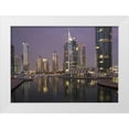 thumbnail image 1 of Young, Bill 18x14 White Modern Wood Framed Museum Art Print Titled - UAE, Dubai, Marina Lights reflect on marina, 1 of 4