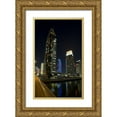 thumbnail image 1 of Young, Bill 21x32 Gold Ornate Wood Framed with Double Matting Museum Art Print Titled - UAE, Dubai, Marina Downtown buildings at night, 1 of 4