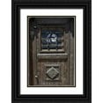 thumbnail image 1 of Young, Bill 23x32 Black Ornate Wood Framed with Double Matting Museum Art Print Titled - Greece, Santorini Wooden pub door, 1 of 4