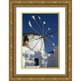 thumbnail image 1 of Young, Bill 23x32 Gold Ornate Wood Framed with Double Matting Museum Art Print Titled - Greece, Santorini Windmill against blue sky, 1 of 4