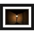 thumbnail image 1 of Young, Bill 24x17 Black Ornate Wood Framed with Double Matting Museum Art Print Titled - Mexico Wire cage lamp at night creates shadows, 1 of 4