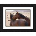 thumbnail image 1 of Young, Bill 24x17 Black Ornate Wood Framed with Double Matting Museum Art Print Titled - Namibia, Garub Two feral horses interact, 1 of 4