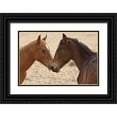 thumbnail image 1 of Young, Bill 32x23 Black Ornate Wood Framed with Double Matting Museum Art Print Titled - Namibia, Garub Feral horse herd touch noses, 1 of 4