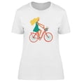 thumbnail image 1 of Young Blond Woman Riding Bicycle T-Shirt Women -Image by Shutterstock, Female XX-Large, 1 of 2