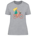 thumbnail image 1 of Young Blond Woman Riding Bicycle T-Shirt Women -Image by Shutterstock, Female x-Large, 1 of 2