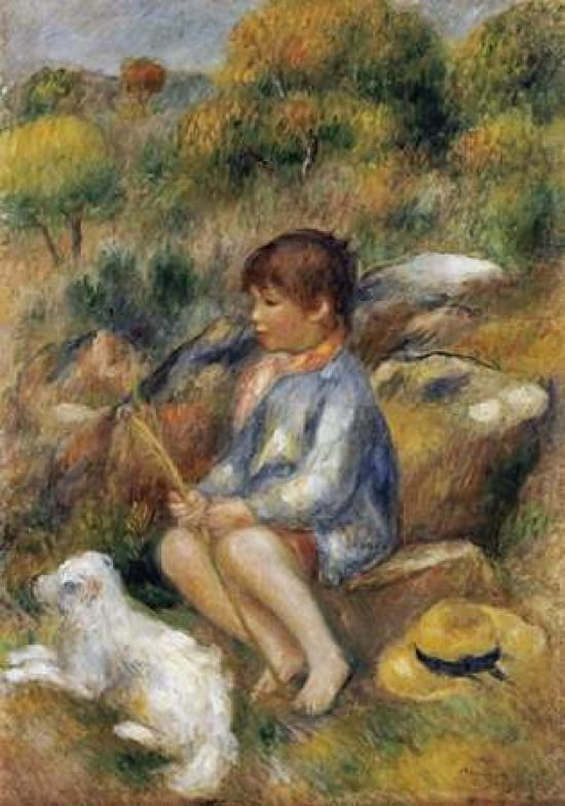 Young Boy By a Brook Canvas Art - Pierre-Auguste Renoir (20 x 28)