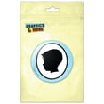 thumbnail image 1 of Young Boy Silhouette in Cameo Oval Frame Pinback Button Pin Badge, 1 of 2