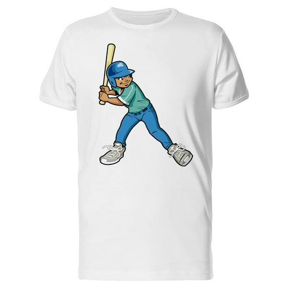 Young Boy With Baseball Bat T-Shirt Men -Image by Shutterstock, Male 3X-Large