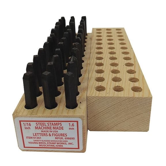Young Bros Stamp Works Hand Stamp Kit, Letter/Number Set 01361