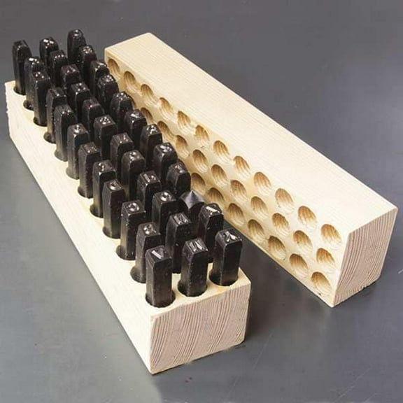 Young Bros Stamp Works Steel Stamps Set,2-7/16" Shank L,Steel, 5361 05361