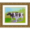 thumbnail image 1 of Young, Carol 14x12 Gold Ornate Wood Framed with Double Matting Museum Art Print Titled - Pasture Cows II, 1 of 4