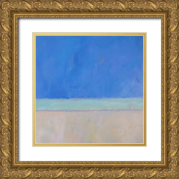 Young, Carol 20x20 Gold Ornate Wood Framed with Double Matting Museum Art Print Titled - Wintergreen Sea II