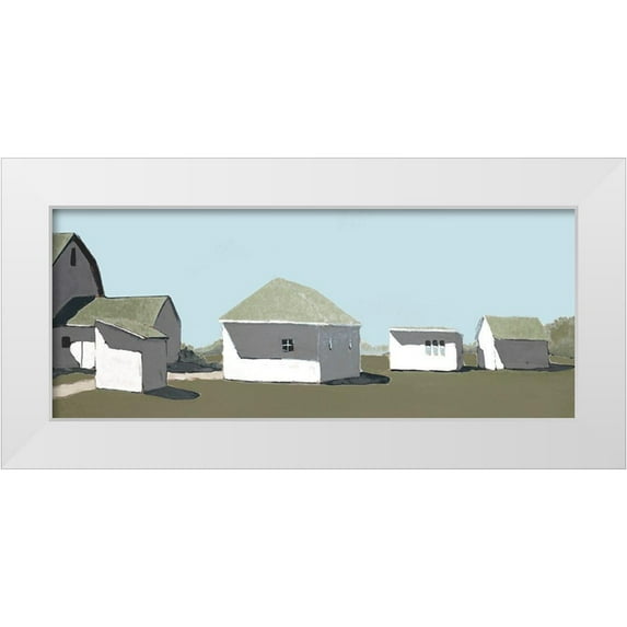 Young, Carol 24x12 White Modern Wood Framed Museum Art Print Titled - Custom Lonely Barn in Neutral V