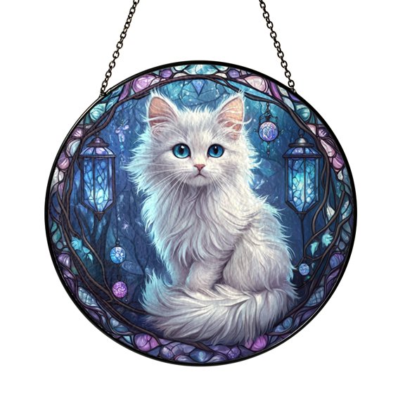 Young Cat Stained Glass – Decorative Window Art