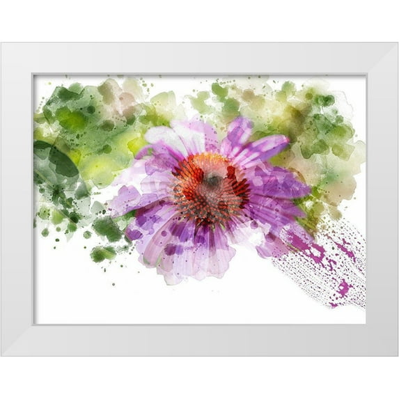 Young, Chamira 14x12 White Modern Wood Framed Museum Art Print Titled - Floral in Bloom XI