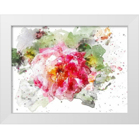 Young, Chamira 24x19 White Modern Wood Framed Museum Art Print Titled - Floral in Bloom VI