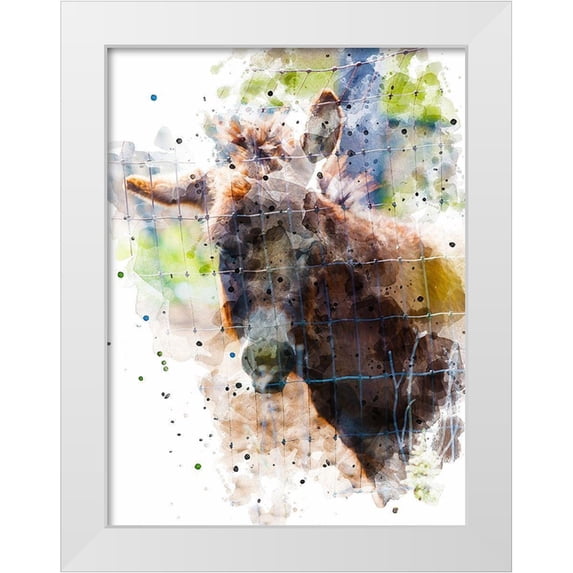 Young, Chamira 25x32 White Modern Wood Framed Museum Art Print Titled - Donkey