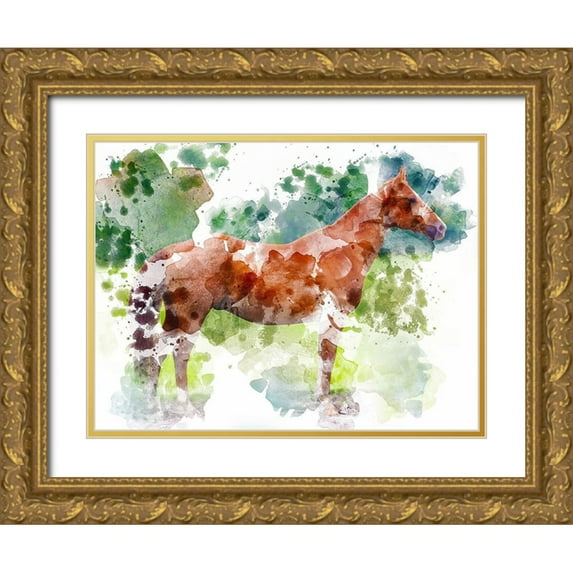Young, Chamira 32x25 Gold Ornate Wood Framed with Double Matting Museum Art Print Titled - Equine Confirmation
