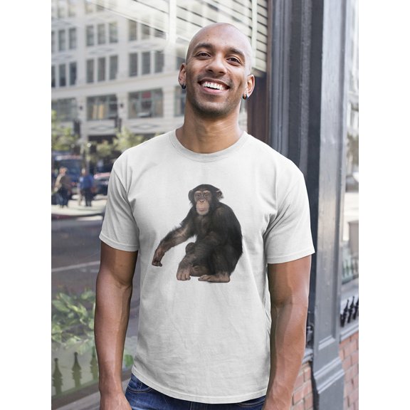 Young Chimpanzee Sitting T-Shirt Men -Image by Shutterstock, Male x-Large