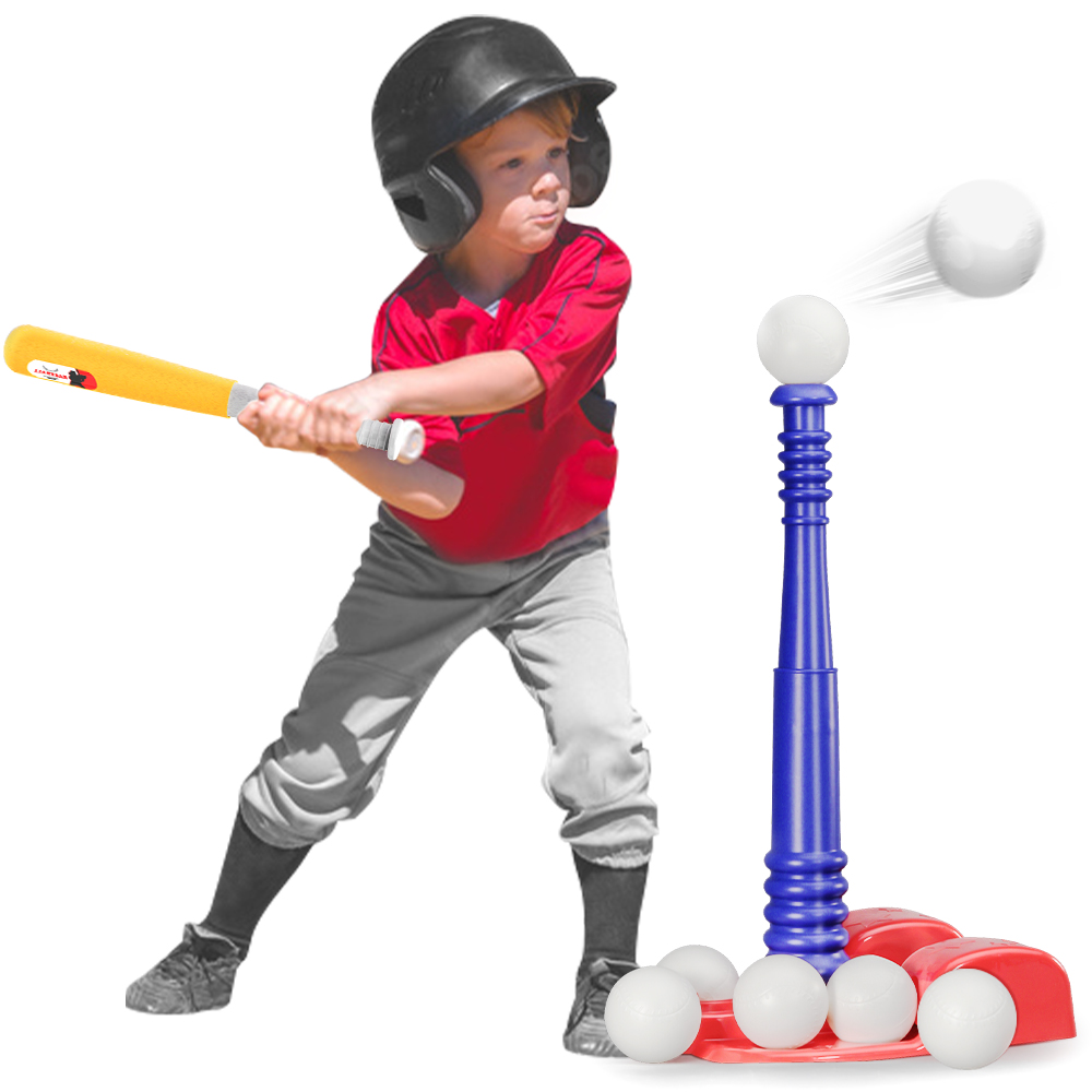 Little Bado Toddlers Baseball Tball Set Toy Adjustable Bat Outdoor Play