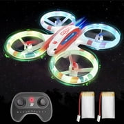 Young Choi's RC Glow Up Stunt Drone with LED Lights, Quadcopter Elctronic Toys for Boys Kids 5-7 8-11, White