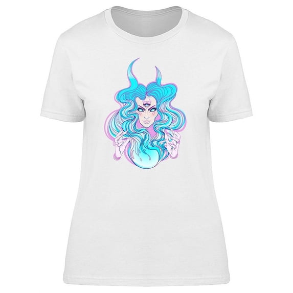 Young Colored Beautiful Witch T-Shirt Women -Image by Shutterstock, Female Small