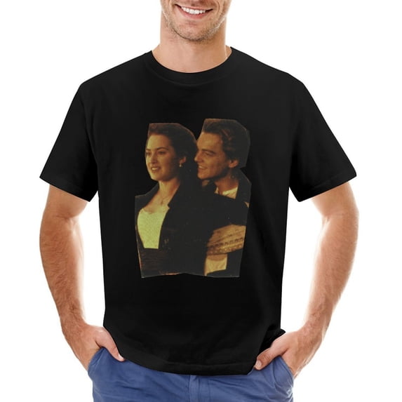 Young Couple Vintage T-shirt Mens Cotton Classic Crewneck Short Sleeve Tees Unisex Black XS