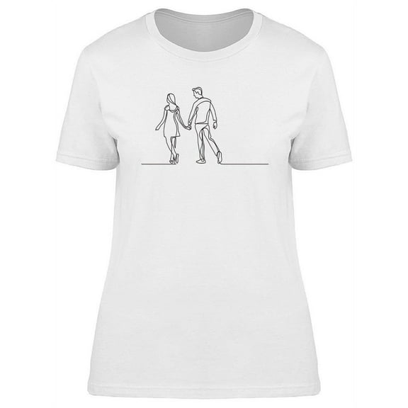 Young Couple Walking Together T-Shirt Women -Image by Shutterstock, Female x-Large