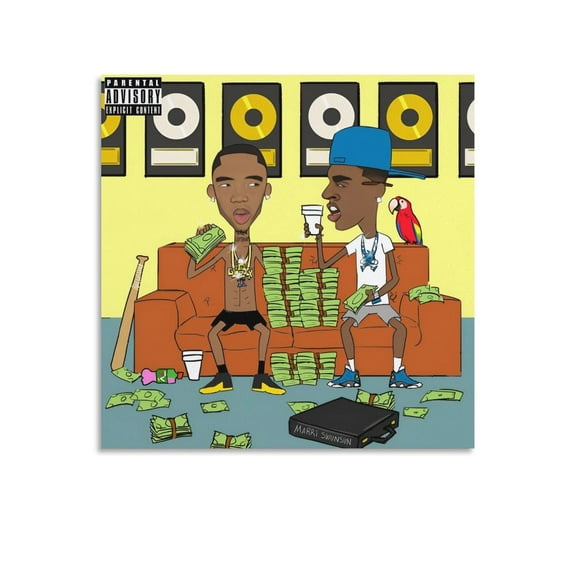 Young Dolph Poster Rapper Hiphop Music Album Cover Canvas Art Poster-Dum And Dummer (2) Painting On Canvas Wall Art Poster Scroll Picture Print Living Room Walls Decor Home Posters 12x12inch(30x30cm)