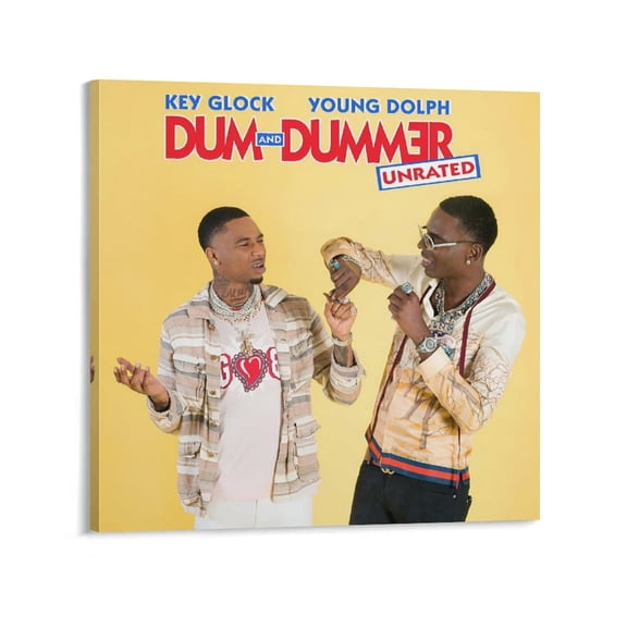 Young Dolph Poster Rapper Hiphop Music Album Cover Canvas Art Poster-Dum And Dummer (3) Room Aesthetic Poster Print Art Wall Painting Canvas Posters Gifts Modern Bedroom Decor 16x16inch(40x40cm)