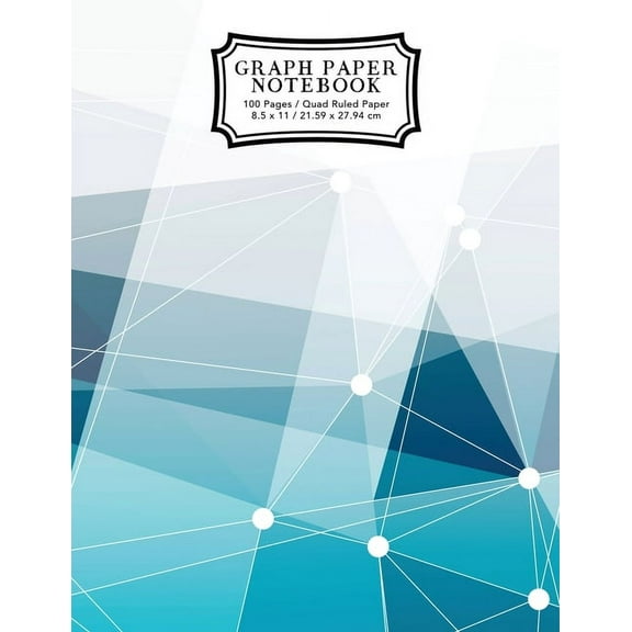 Young Dreamers Press Graph Paper Notebook, 8.5in x 11in, Blue Abstract Lines, 100 Pages