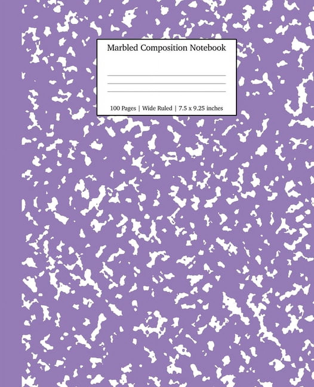 Young Dreamers Press Marbled Wide Rule Composition Notebook, 7.5" x 9.25", Lavender, 100 Sheets