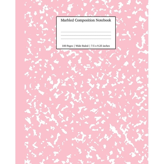 Young Dreamers Press Wide Ruled Composition Notebooks, Paperback, Pink Marble, 100 Sheets