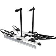 Young Electric Hitch Mount Bike Rack with Ramp, 200 lbs Capacity Aluminum Rack for 2 E-Bikes, Fat Tire and Standard, Fits RV Cars Trucks SUVs Trailers with 2'' Receiver