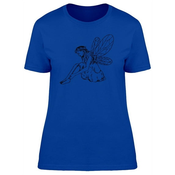 Young Fairy Sitting Silhouette T-Shirt Women -Image by Shutterstock, Female x-Large