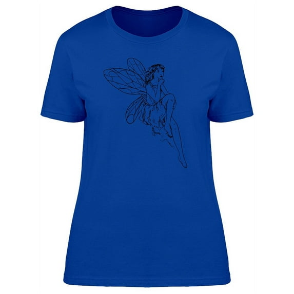 Young Fairy Thinking Silhouette T-Shirt Women -Image by Shutterstock, Female Medium