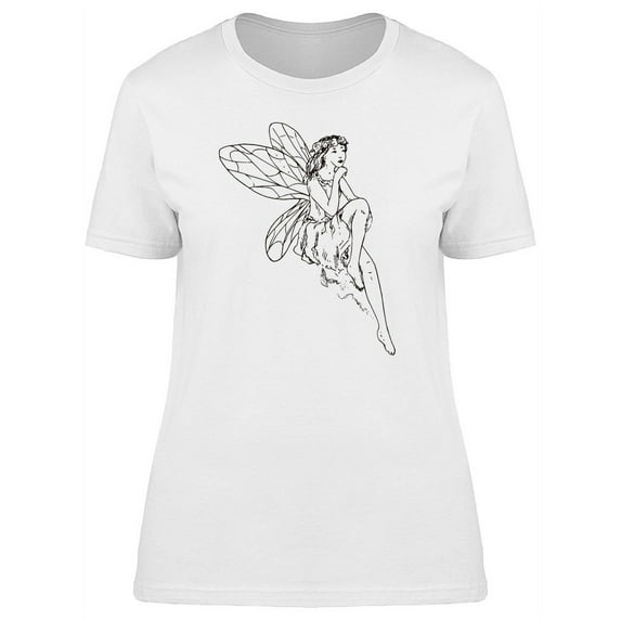 Young Fairy Thinking Silhouette T-Shirt Women -Image by Shutterstock, Female Small