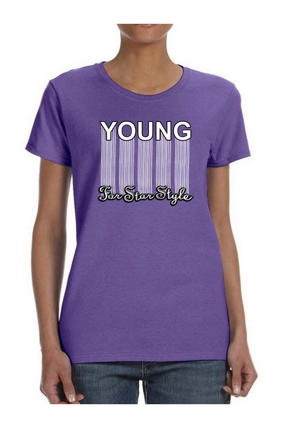 Young For Star Style  Shaped T-Shirt Women -Image by Shutterstock, Female Medium