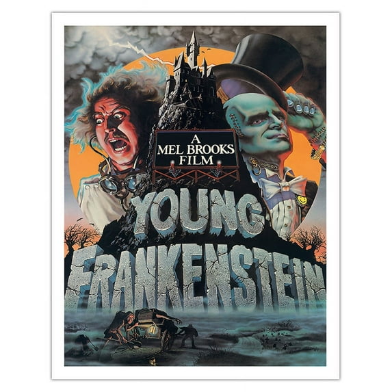 Young Frankenstein - Starring Gene Wilder - Directed by Mel Brooks - Vintage Film Movie Poster by John Alvin c.1974 - Fine Art Matte Paper Print (Unframed) 11x14in