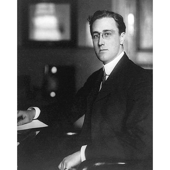 Young Franklin Roosevelt Portrait FDR 1913 - 24x36 Inch Laminated Poster - Stunning Detail and Bold Colors