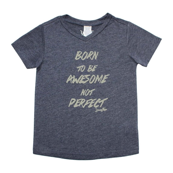 Young & Free Unisex Little Kids Navy "Awesome But Not Perfect" T-Shirt